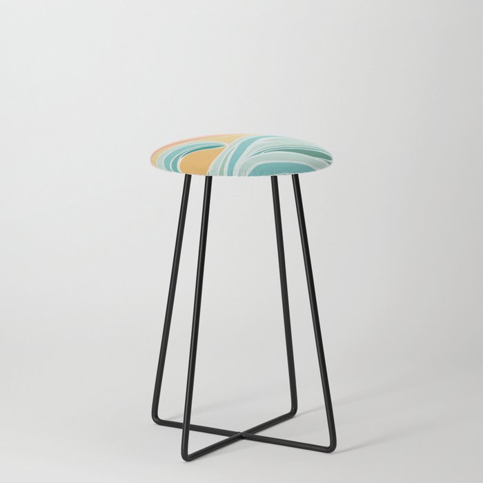 Sea and Sky Abstract Landscape Counter Stool