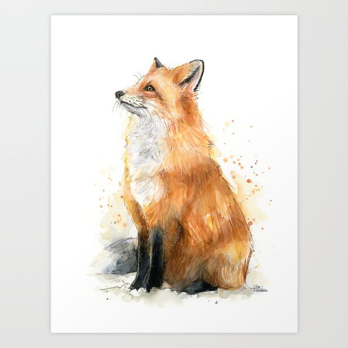 Red Fox Pattern Art Print