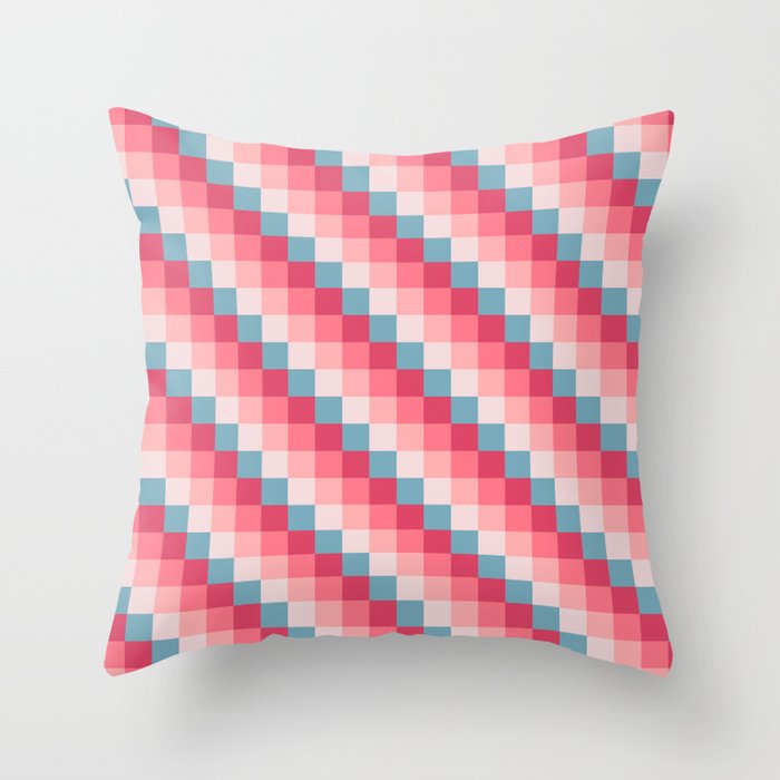 Love Letter Pixel Geometric Stripes Pattern Throw Pillow