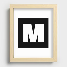 M (White & Black Letter) Recessed Framed Print
