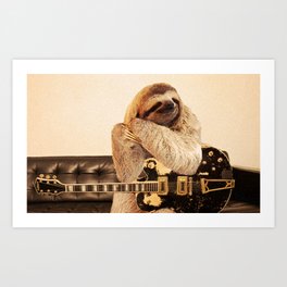 Rock Star Sloth 2# Art Print