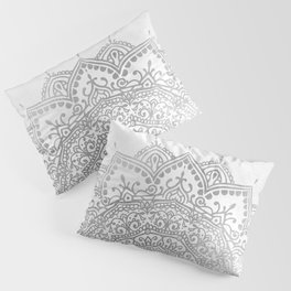 Grey Mandala - graphic design light Pillow Sham