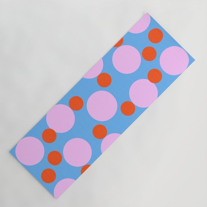 Modern Abstract Bubble Dance Pink And Blue Yoga Mat