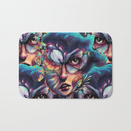 Searching Deep Blue Bath Mat