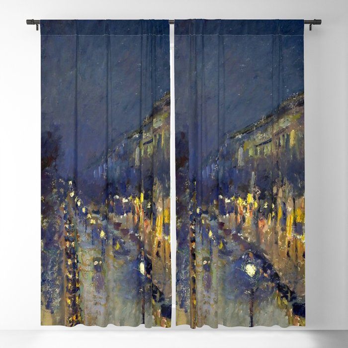 Camille Pissarro The Boulevard Montmartre at Night Blackout Curtain