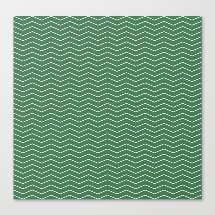 Green Chevron Canvas Print