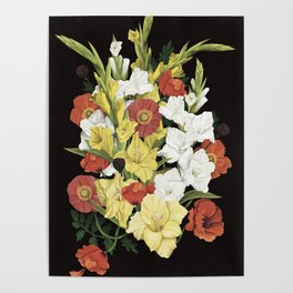 August Flowers Poster