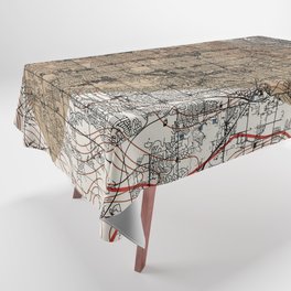 USA, Omaha - City Map Tablecloth