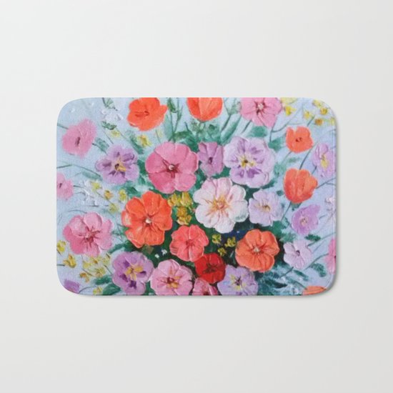 Bouquet of meadow flowers Bath Mat