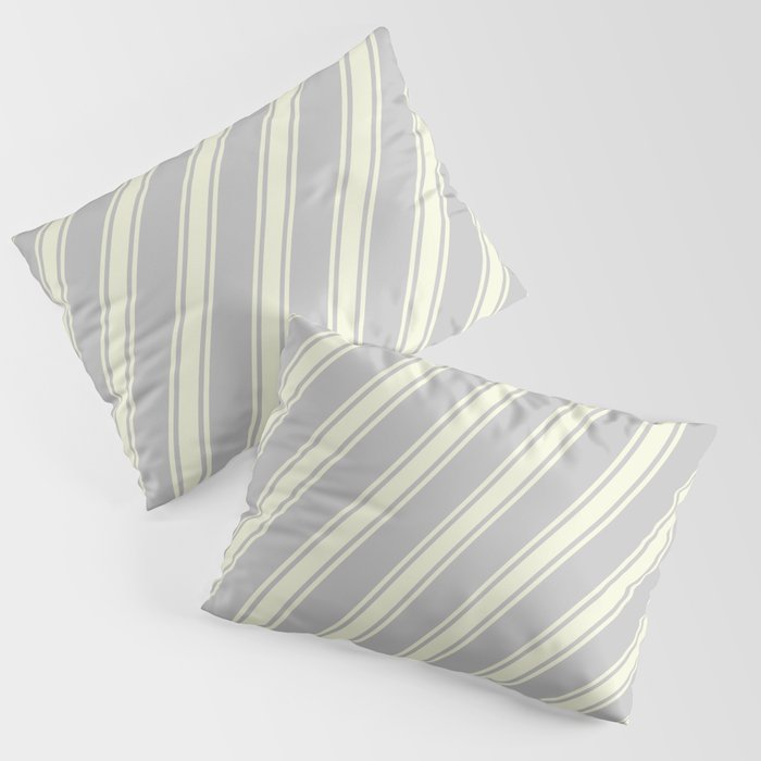 Grey and Beige Colored Lines/Stripes Pattern Pillow Sham