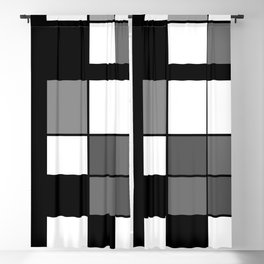 De Stijl Style Geometrical Art Gray Blackout Curtain