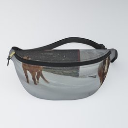 Two Horse Snowstorm Fanny Pack