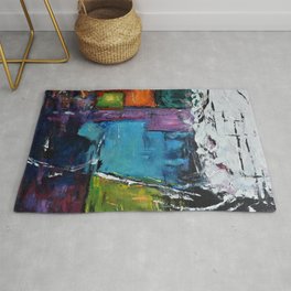 TETRIS, Abstract  Acrylic Painting, colorful mosaic Rug