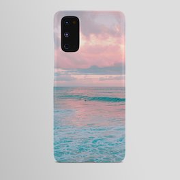 Cotton Candy Sky, Blue Ocean Waves Android Case