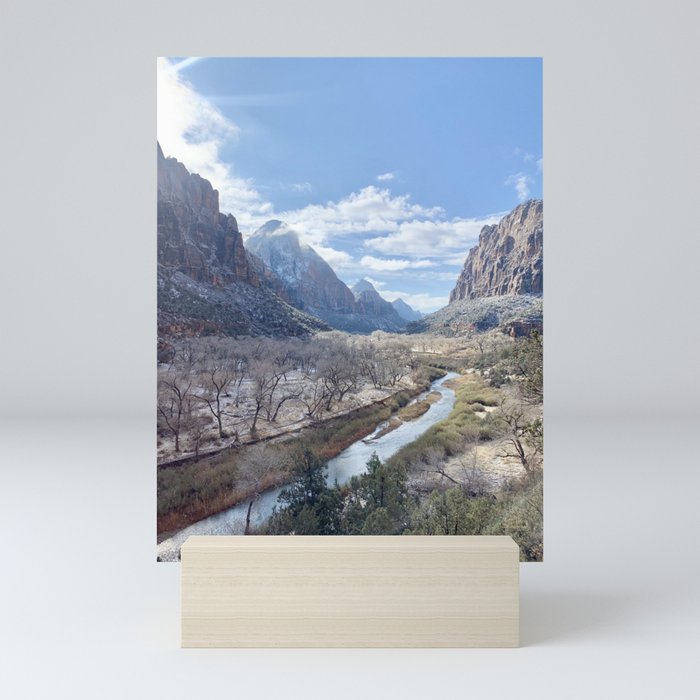 Zion Valley in the Winter Mini Art Print