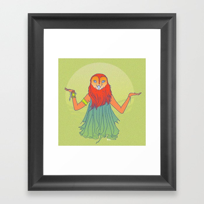 Owl woman Framed Art Print
