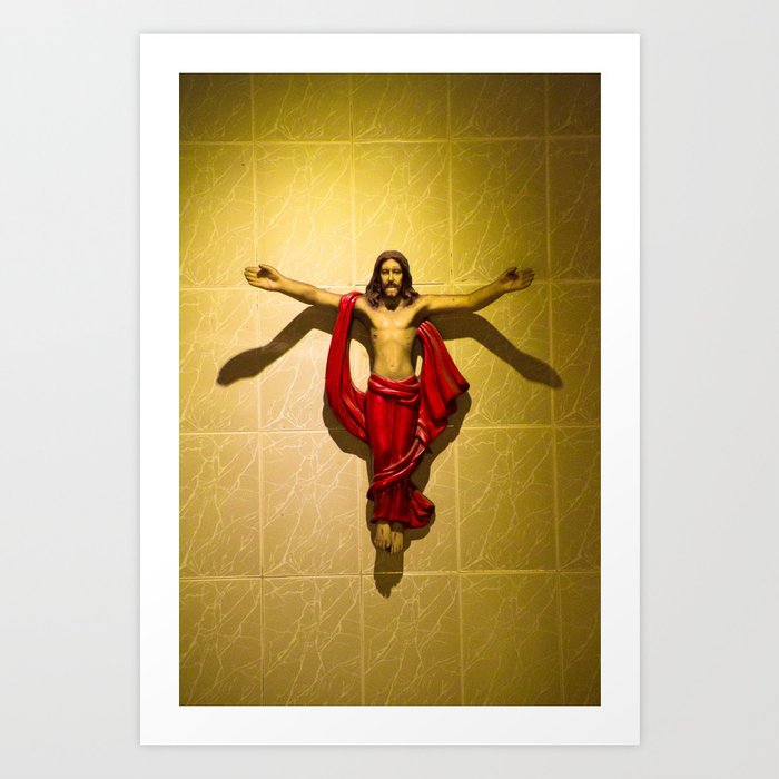 Jesus on the cross Art Print by Julian Bound | Society6