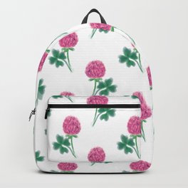 Pink Shamrock Flowers Pattern Backpack