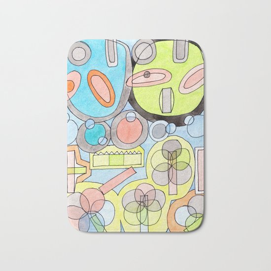 Abstract Star Colony Pattern Bath Mat