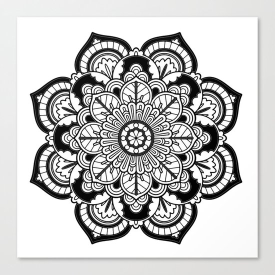 Black and White Flower Canvas Print