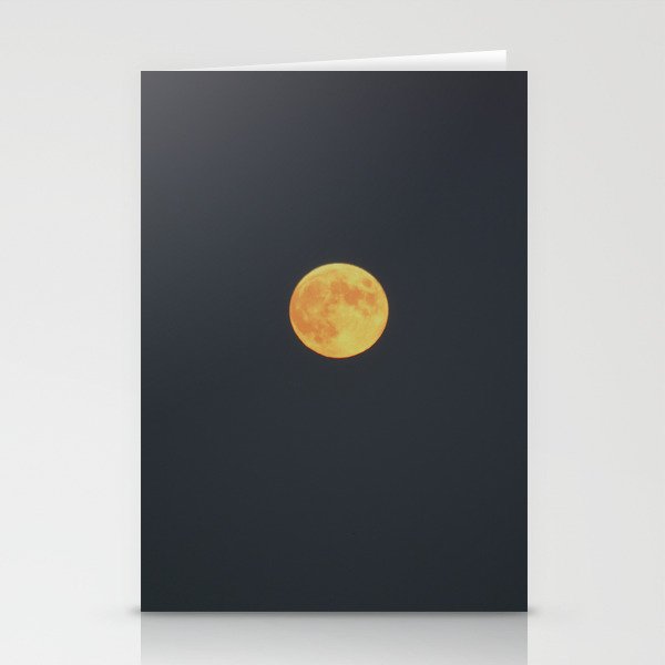 Amazing Full Orange Moon Rising over Trees Stationery Cards