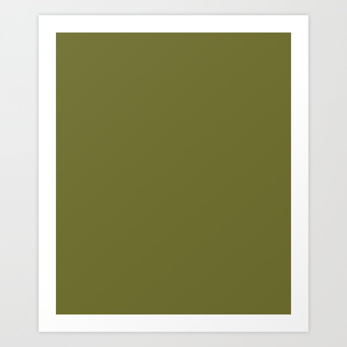 Mustard Green - solid color Art Print