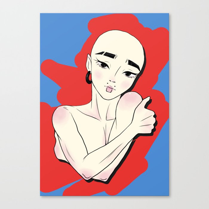 Bald Guy with Piercings Canvas Print