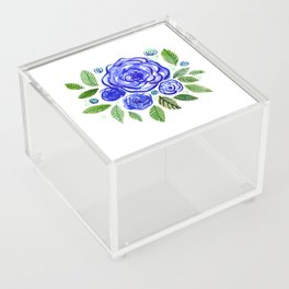 Spring roses bouquet - blue Acrylic Box