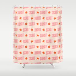 DANG! - western style saloon font in retro mod colors (pink and orange) Shower Curtain
