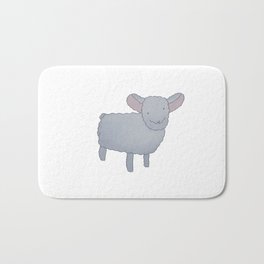 Fluffy Sheepy Lamb Pal Bath Mat | Sheep, Love, Friend, Soft, Tiny, Lamb, Cute, Drawing, Fluffy, Digital 