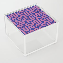 JELLY BEANS POSTMODERN 1980S ABSTRACT GEOMETRIC in PEONY PURPLE ON ROYAL BLUE Acrylic Box