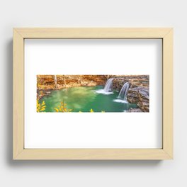 Panoramic Waterscape Of Falling Water Falls In Arkansas Recessed Framed Print