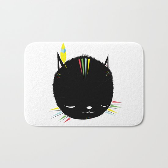MIGHTY TIGARRR, BLACK KITTEN 묘 Bath Mat