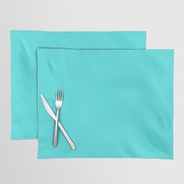 Solid Celeste Bright Aqua Blue Color Placemat