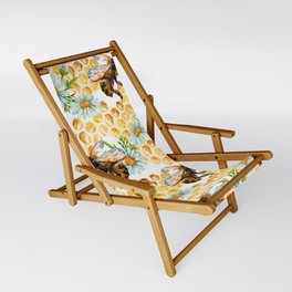 Bees and Honeycomb summer floral print Sling Chair