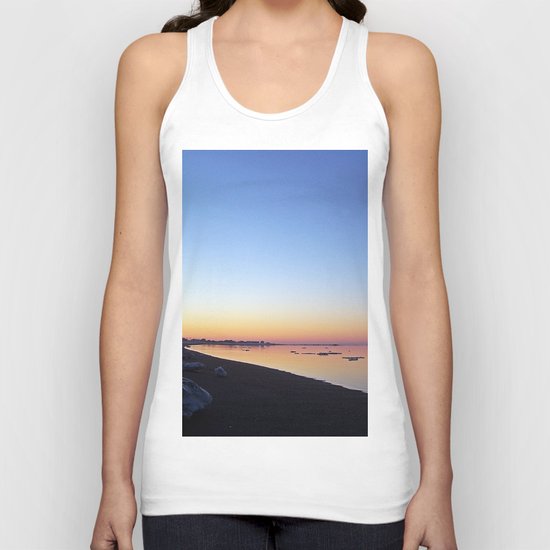 Winter Beach Sunset Unisex Tank Top