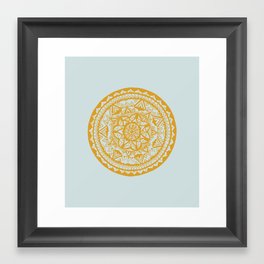 Abundance Mandala (Yellow) Framed Art Print | Mandala, Pattern, Circle, Sacredgeometry, Painting, Thirdchakra, Chakra, Gold, Whimsical, Mandalaart 