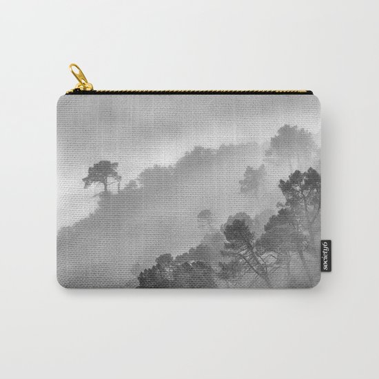 BW."Mountain light II". Foggy forest. Carry-All Pouch