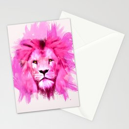 A pink lion looked at me Stationery Cards
