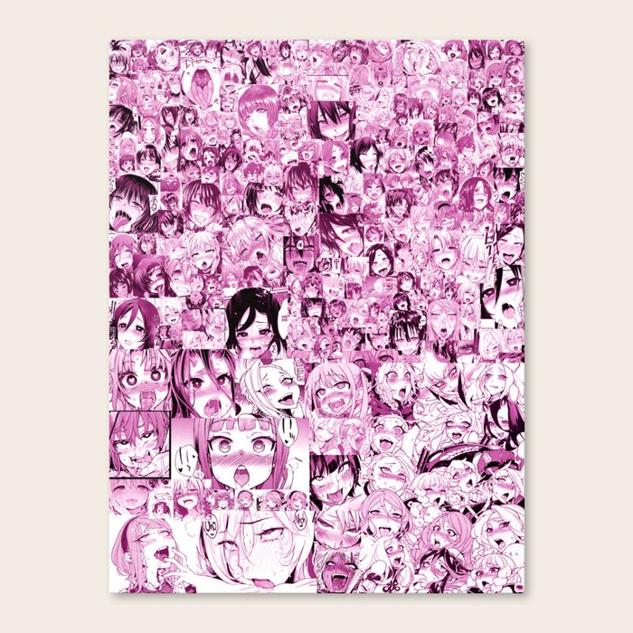 Ahegao Hentai Collage Pink Canvas Print By Andrey22007 Society6