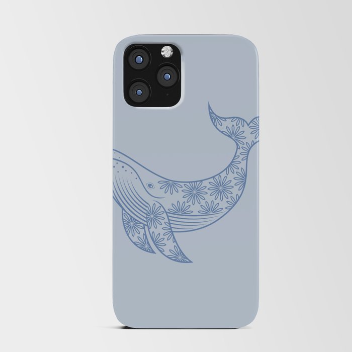 Blue, Gray Whale iPhone Card Case