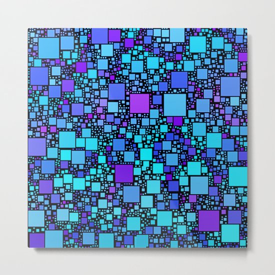 Post It Blue Metal Print