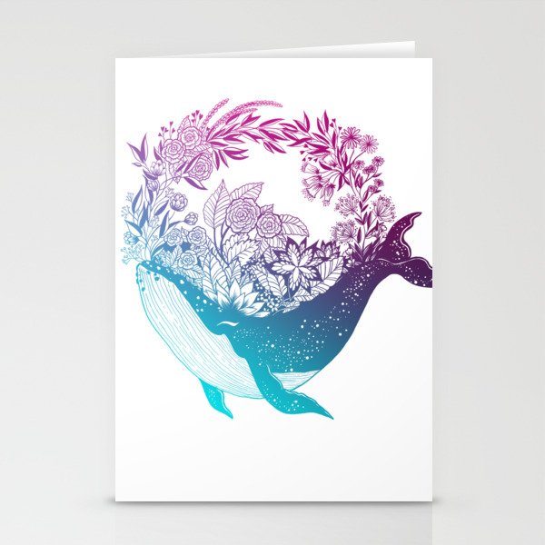 Whale Garden - Night edition Stationery Cards