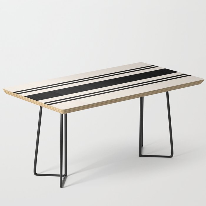 White and black retro 60s minimalistic stripes Coffee Table
