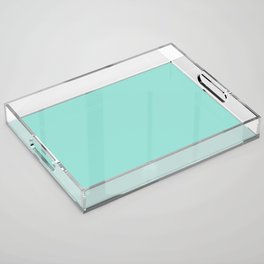 PALE ROBIN EGG solid color. Turquoise soft pastel shade plain pattern  Acrylic Tray