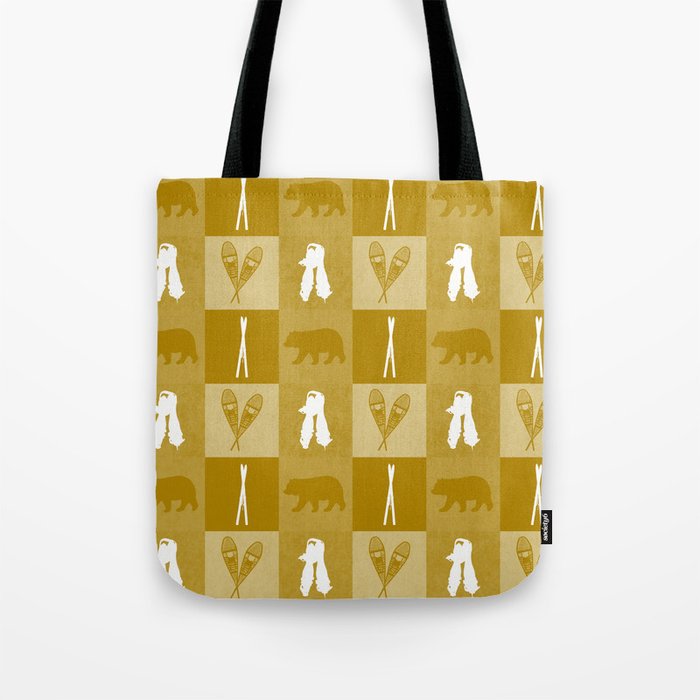 Vintage Winter Block Tote Bag