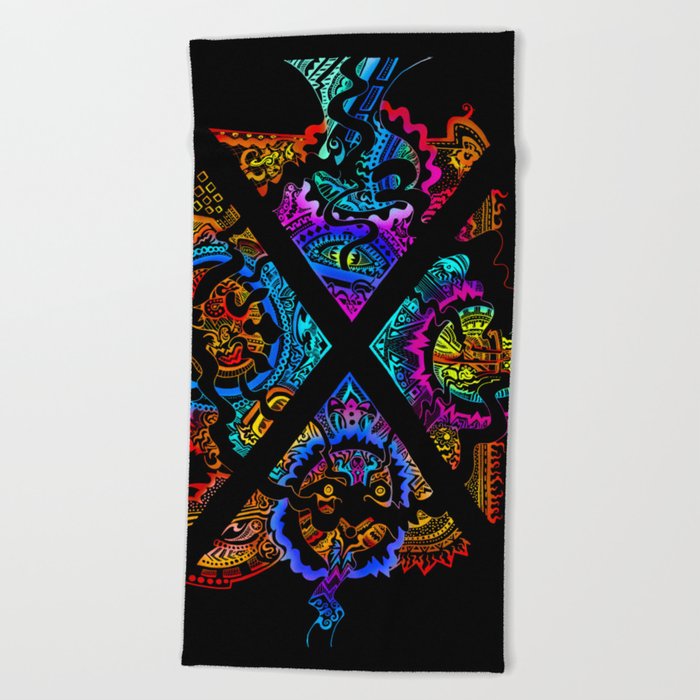 Crossed Chaos Beach Towel