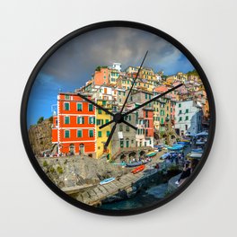 Cinque Terre, Italy (Houses on the Cliff) Wall Clock