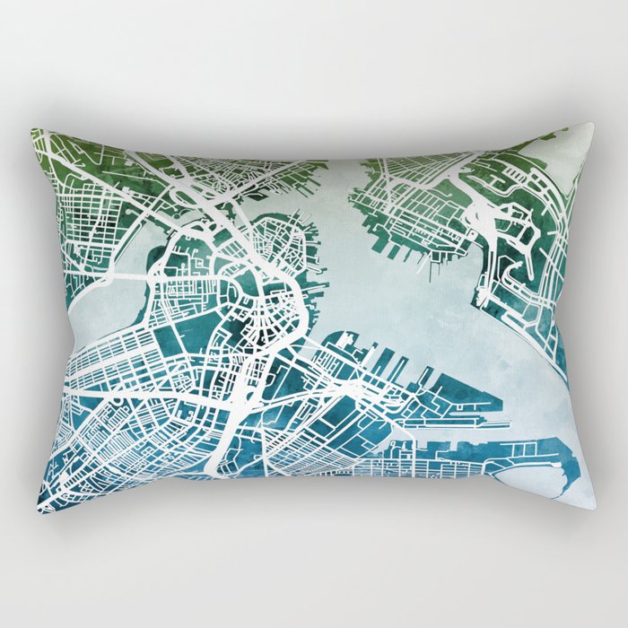 Boston Massachusetts Street Map Rectangular Pillow