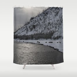 8766 - Winter in Yellowstone National Park, Wyoming Shower Curtain